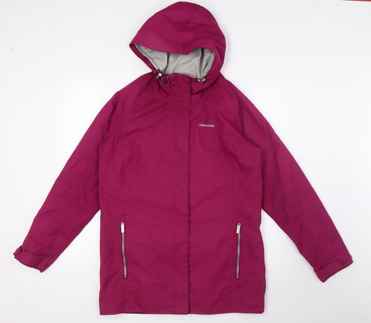 Craghoppers Womens Purple Jacket Size 10 Zip - Windproof Waterproof, Breathable