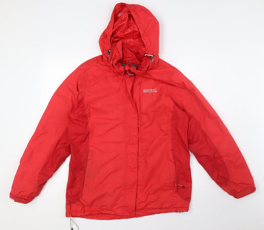 Regatta Womens Red Rain Coat Jacket Size 12 Zip - Light Weight