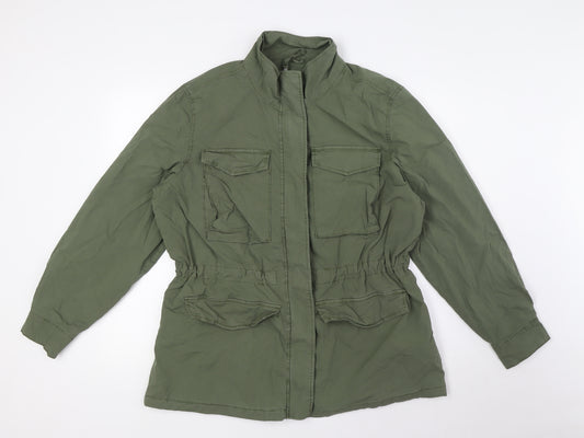 Marks and Spencer Womens Green Military Jacket Jacket Size 14 Zip