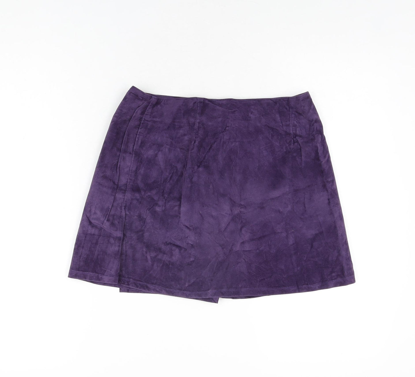 Natural Feeling Womens Purple Cotton Mini Skirt Size 10 Button