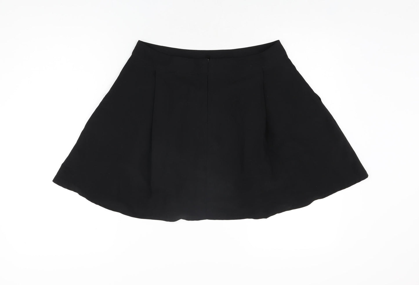 ASOS Womens Black Polyester Skater Skirt Size 12 Zip