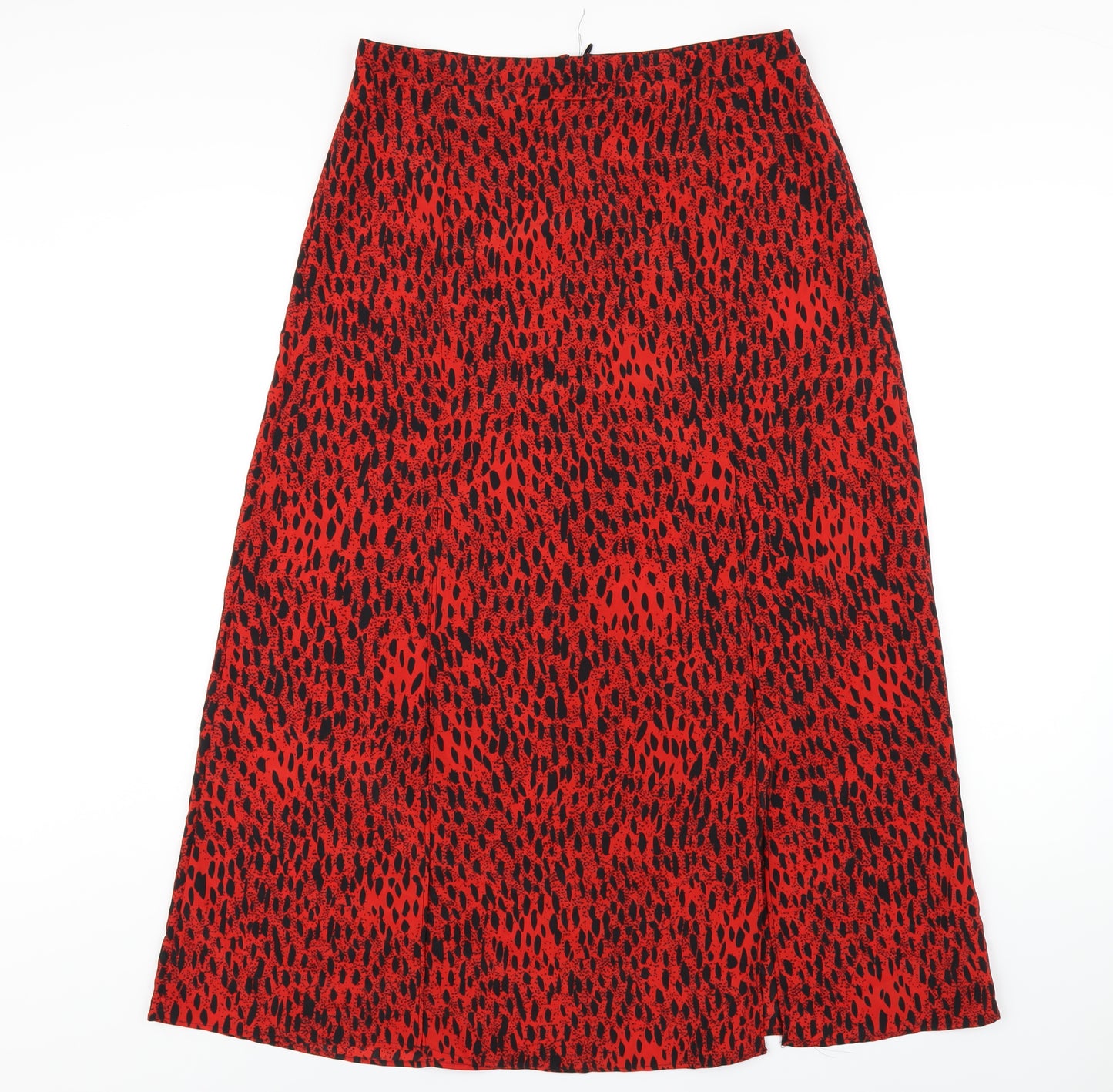 Topshop Womens Red Geometric Polyester A-Line Skirt Size 12 Zip