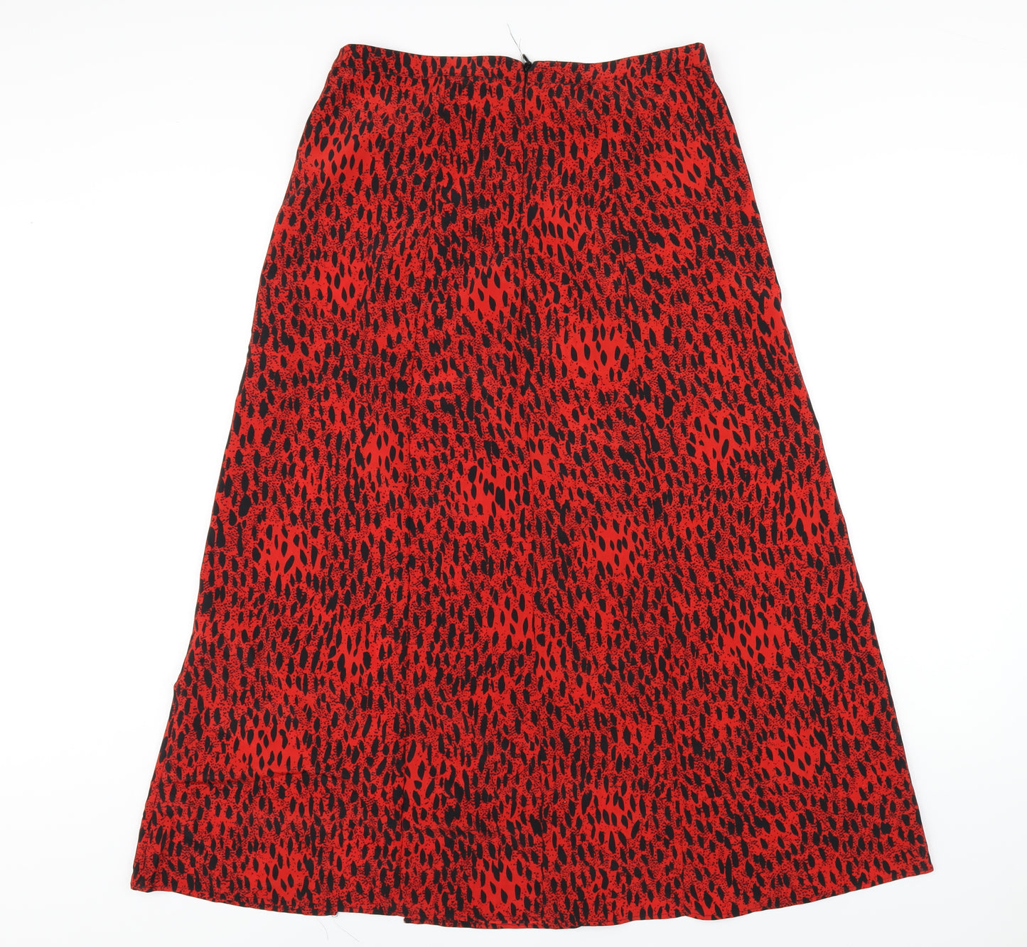 Topshop Womens Red Geometric Polyester A-Line Skirt Size 12 Zip