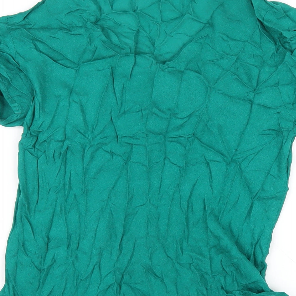 Crew Clothing Womens Green Polyester Basic T-Shirt Size 10 Cowl Neck