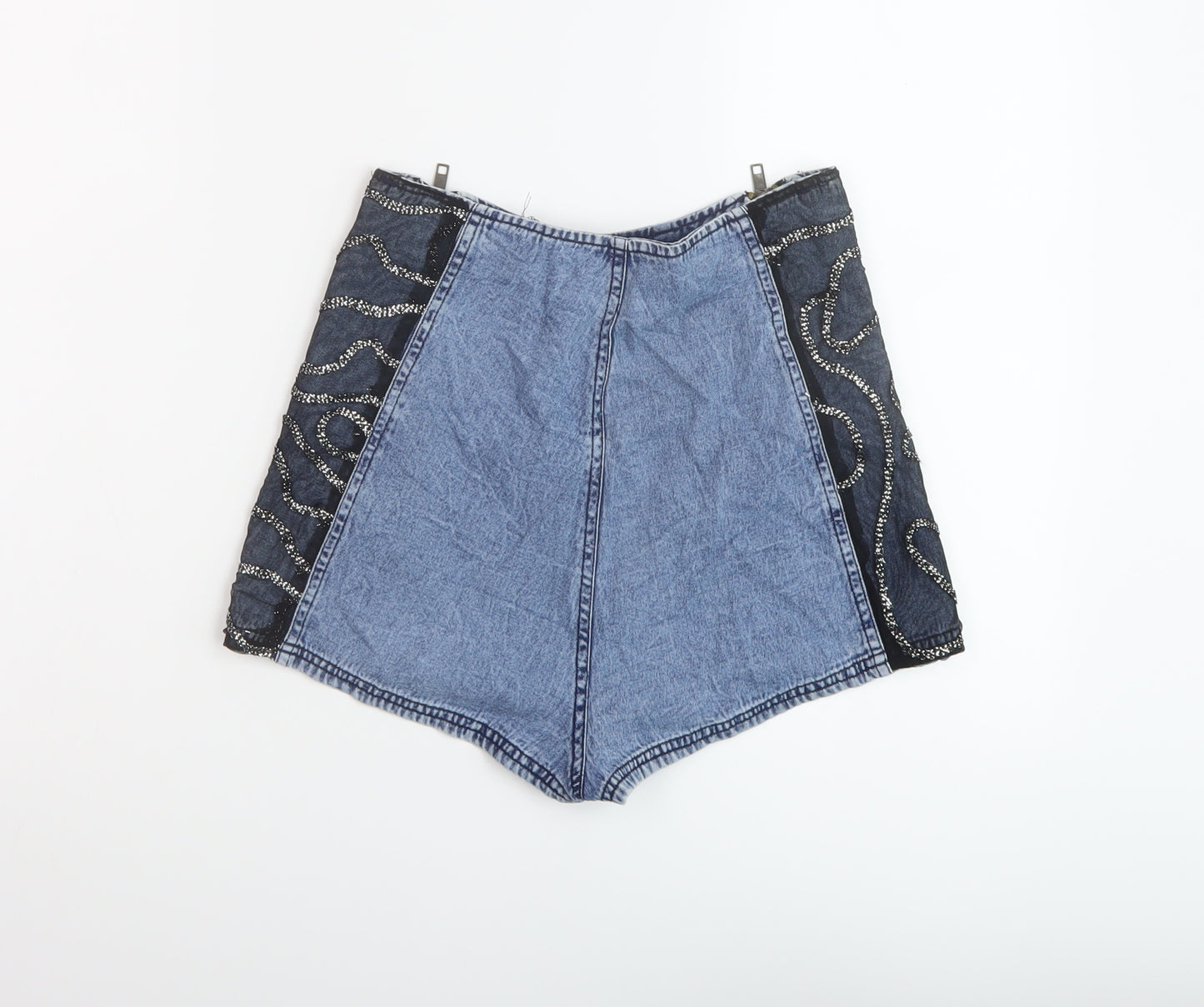 Republic Womens Blue Cotton Hot Pants Shorts Size S L3 in Regular Zip