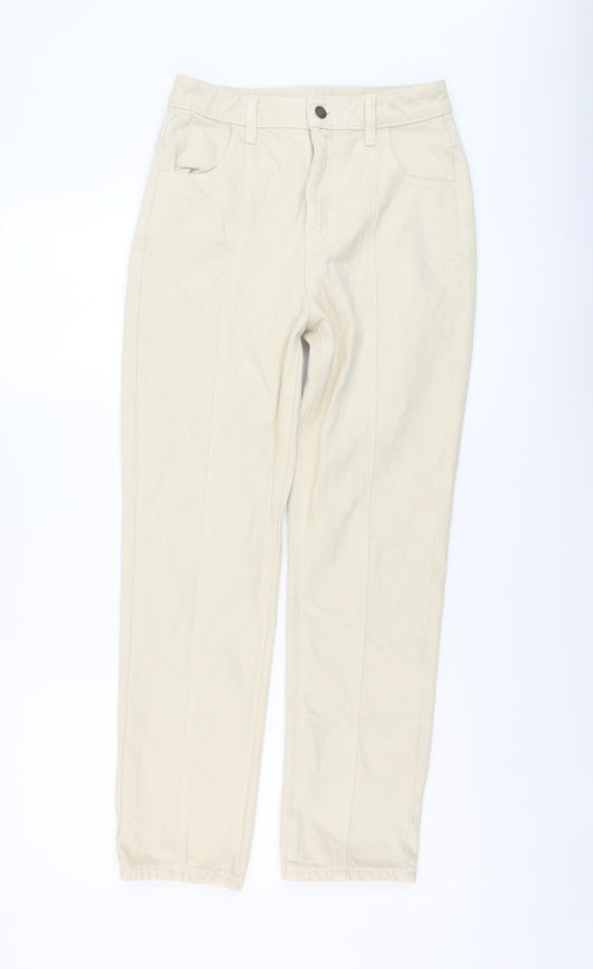 AsYou Womens Beige Cotton Straight Jeans Size 26 in L27 in Regular Button