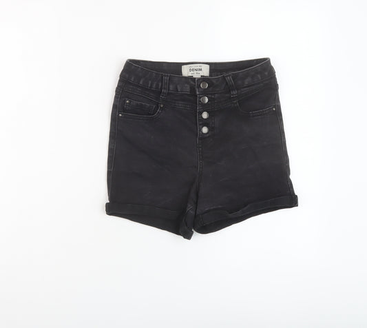 New Look Girls Black Cotton Hot Pants Shorts Size 12 Years Regular