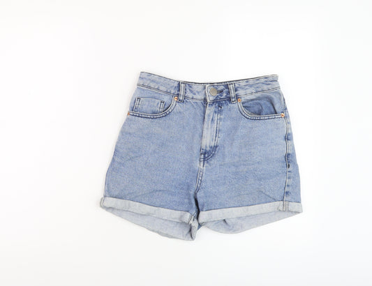 ASOS Womens Blue Cotton Hot Pants Shorts Size 8 L3 in Regular Button