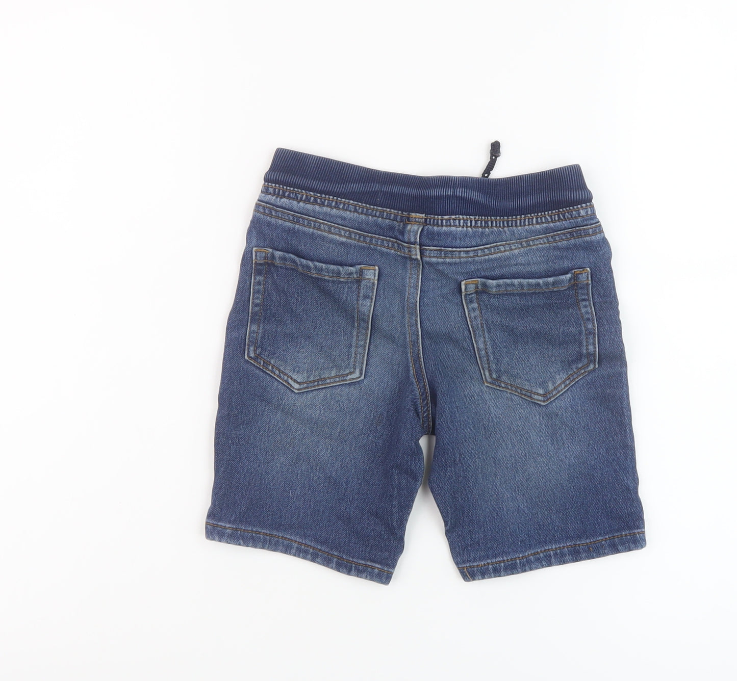 Denim & Co. Boys Blue Cotton Bermuda Shorts Size 4-5 Years Regular Drawstring