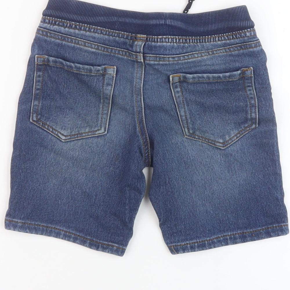 Denim & Co. Boys Blue Cotton Bermuda Shorts Size 4-5 Years Regular Drawstring