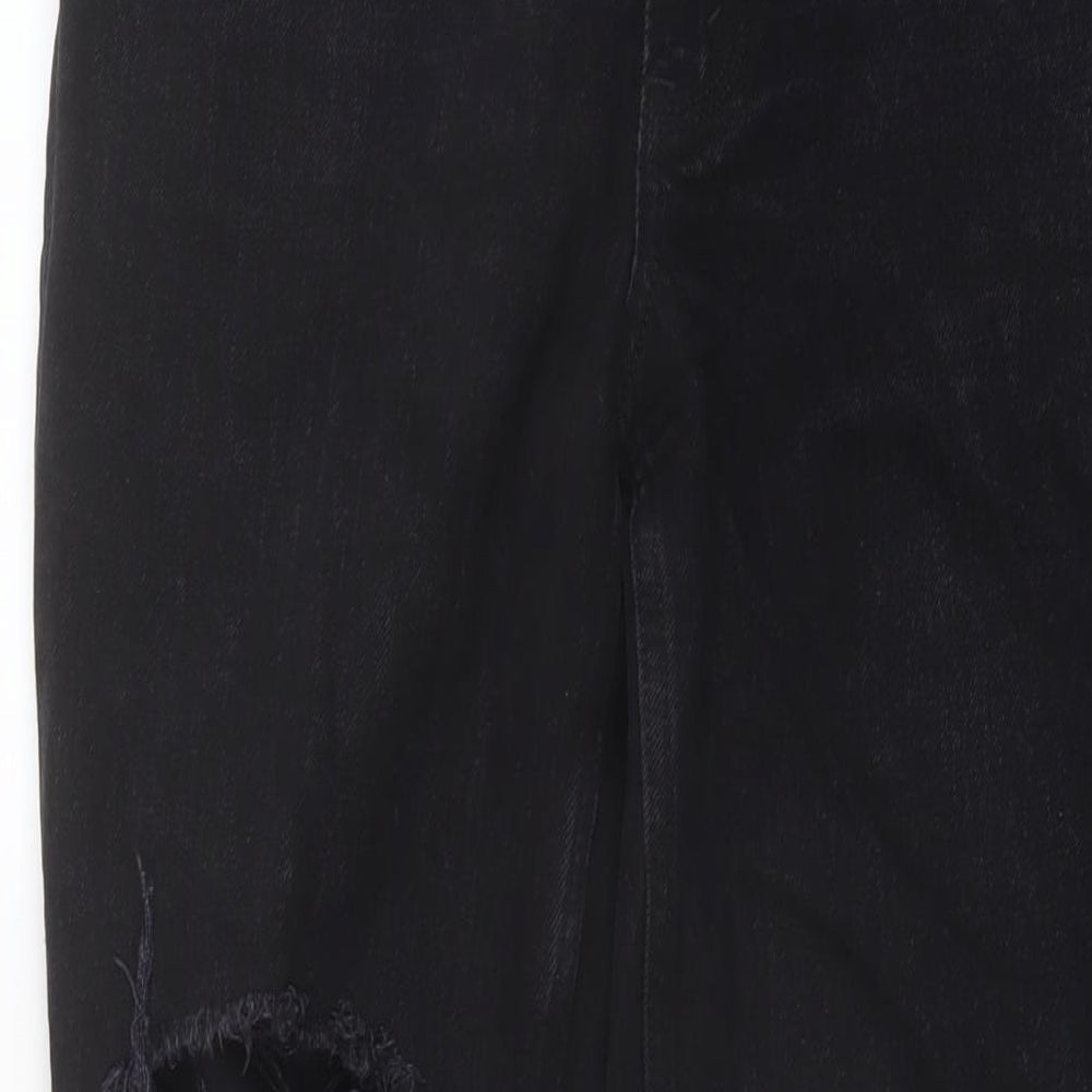 Abercrombie & Fitch Womens Black Cotton Straight Jeans Size 26 in L31 in Regular Button