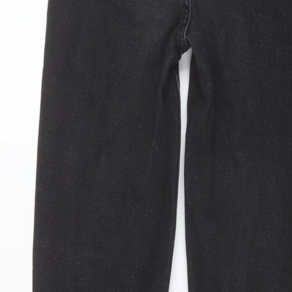 Marks and Spencer Womens Black Cotton Straight Jeans Size 8 L31 in Regular Button