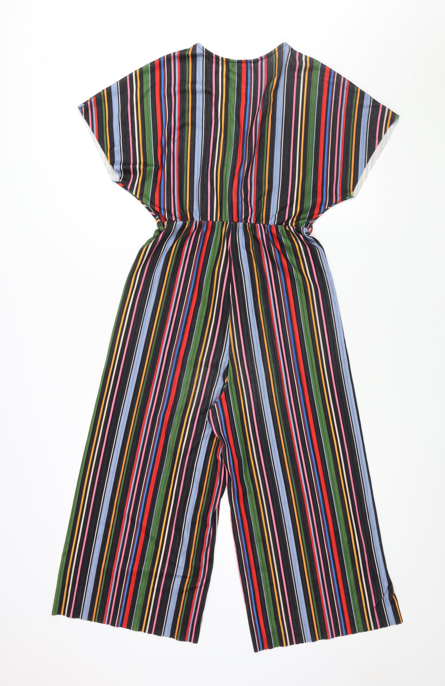 New Look Womens Multicoloured Striped Polyester Jumpsuit One-Piece Size 8 L23 in Pullover - Plisse