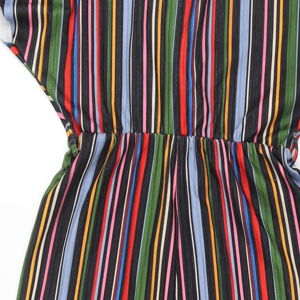 New Look Womens Multicoloured Striped Polyester Jumpsuit One-Piece Size 8 L23 in Pullover - Plisse