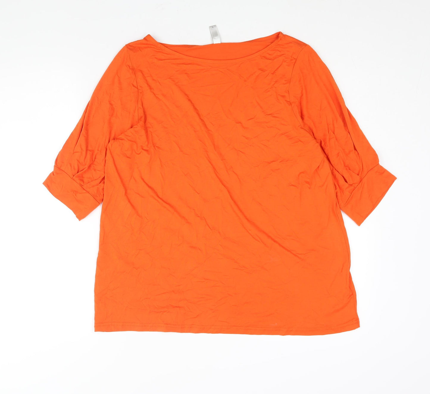 Soyaconcept Womens Orange Lyocell Basic Blouse Size L Round Neck