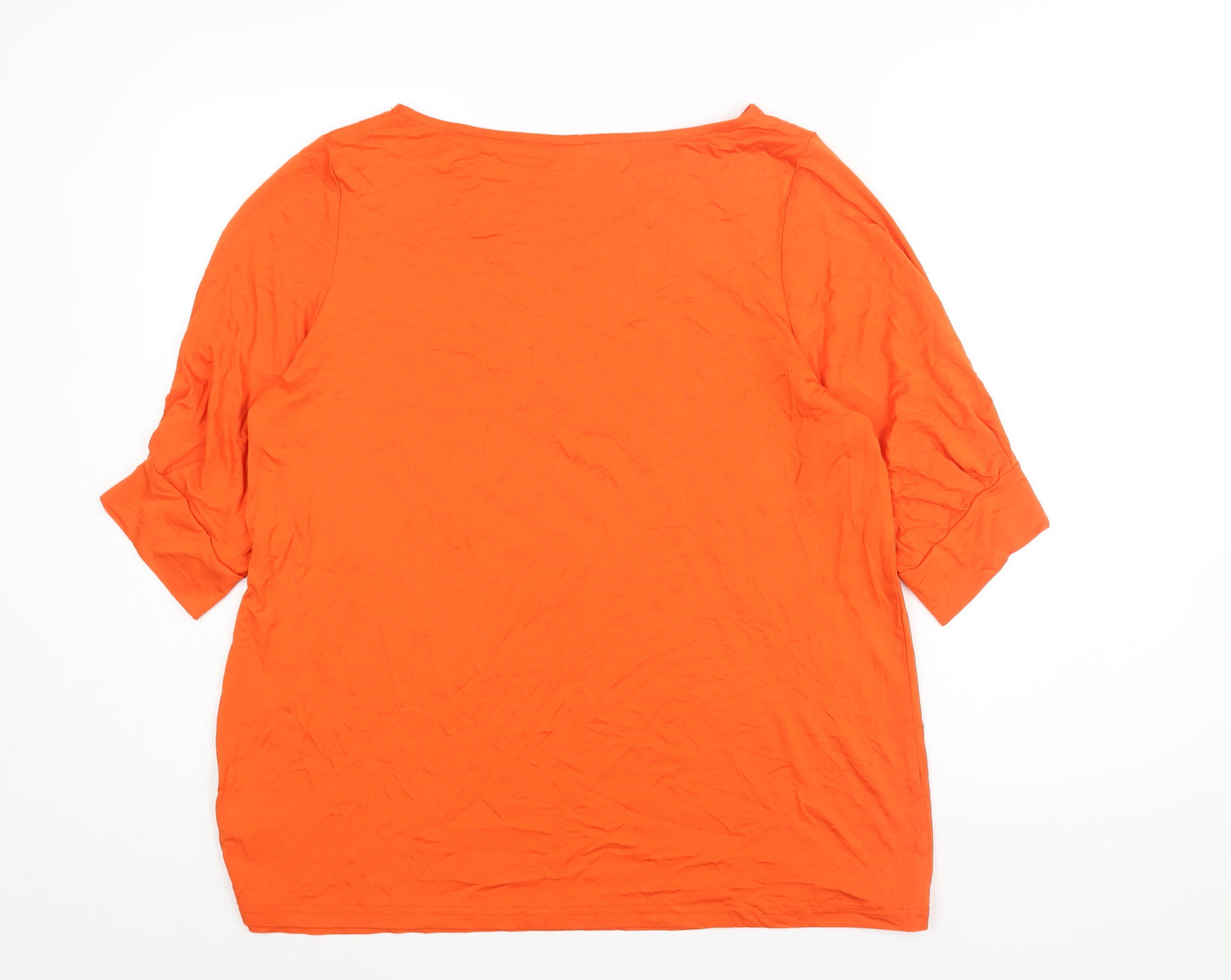 Soyaconcept Womens Orange Lyocell Basic Blouse Size L Round Neck