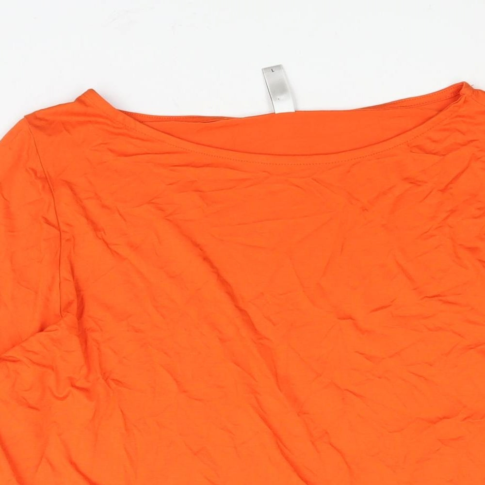 Soyaconcept Womens Orange Lyocell Basic Blouse Size L Round Neck