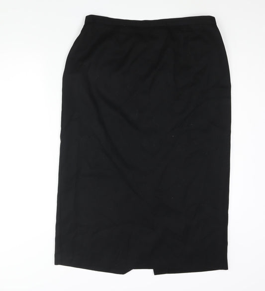 essence Womens Black Polyester Straight & Pencil Skirt Size 18 Zip