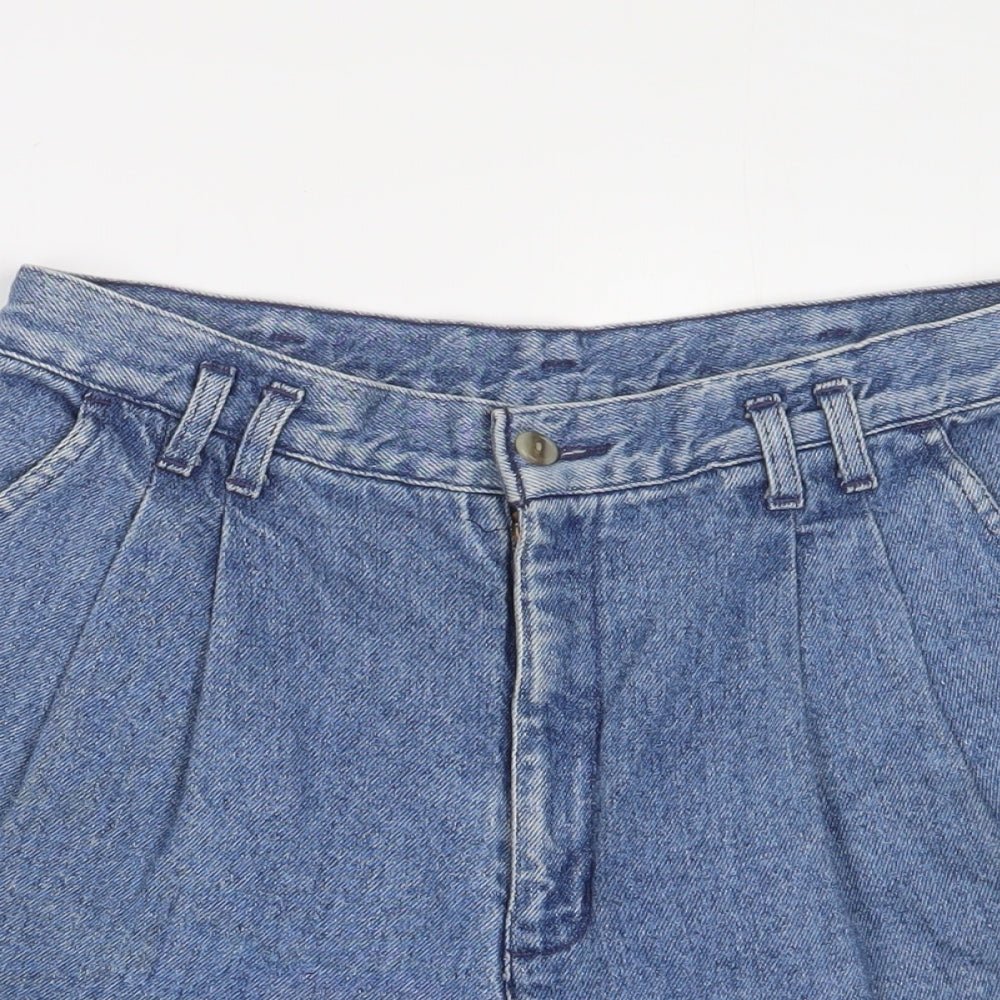 Levi's Womens Blue Cotton Cut-Off Shorts Size 10 L7 in Regular Zip - Pleated, Dockers