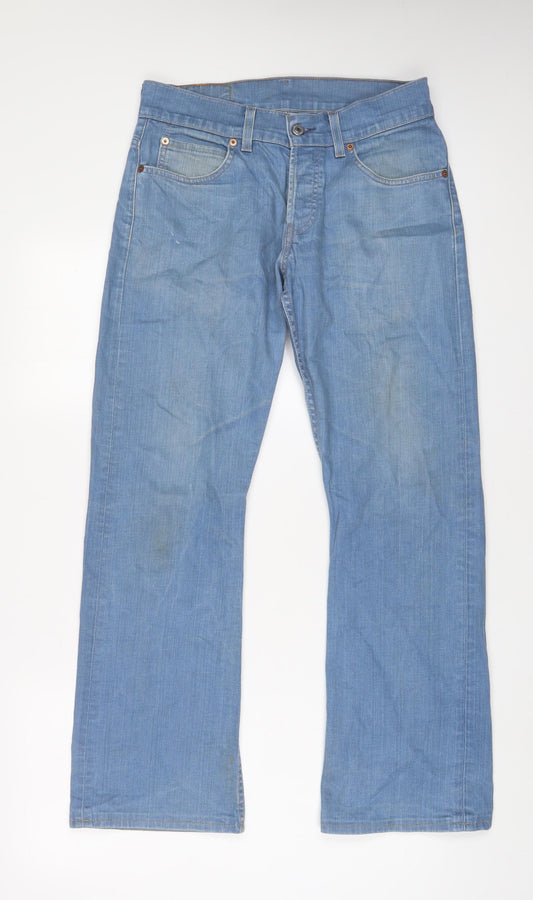 Levi's Mens Blue Cotton Bootcut Jeans Size 30 in L32 in Regular Zip