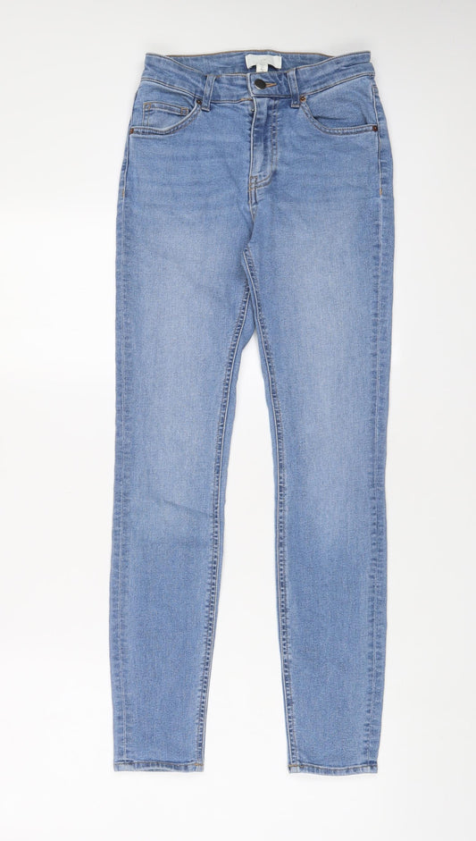 H&M Womens Blue Cotton Skinny Jeans Size 6 L29 in Regular Zip