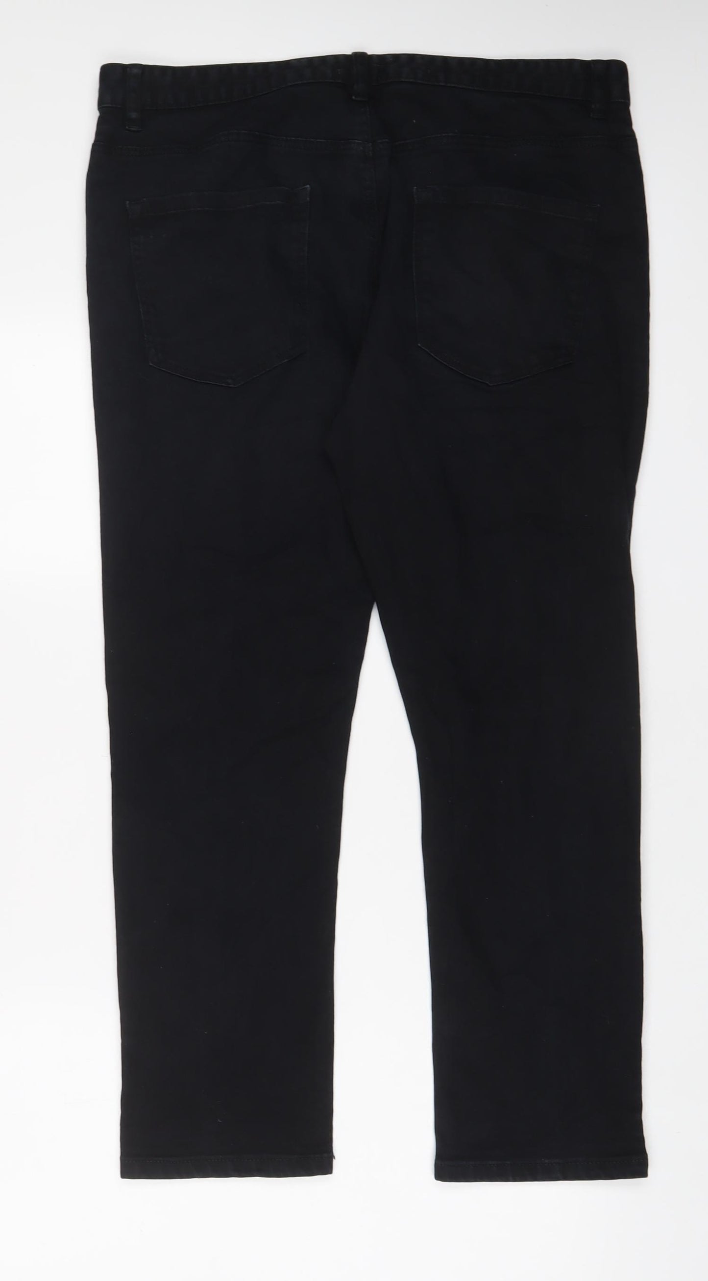 NEXT Mens Black Cotton Straight Jeans Size 36 in L29 in Slim Zip - Short Leg