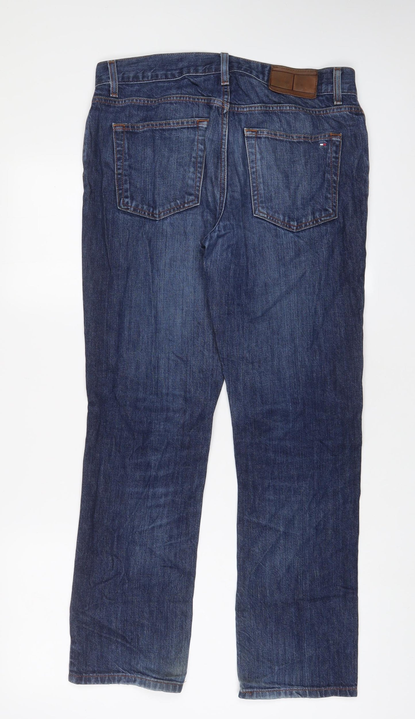 Tommy Hilfiger Mens Blue Cotton Straight Jeans Size 30 in L30 in Regular Zip