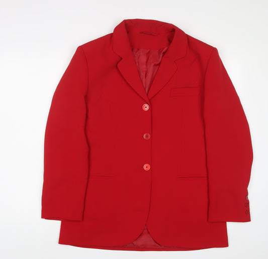 C&A Womens Red Jacket Blazer Size 14 Button