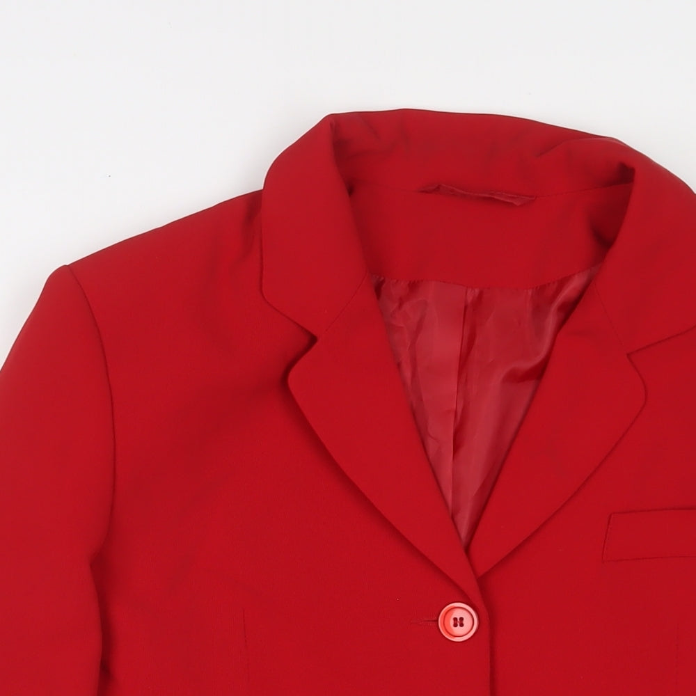 C&A Womens Red Jacket Blazer Size 14 Button