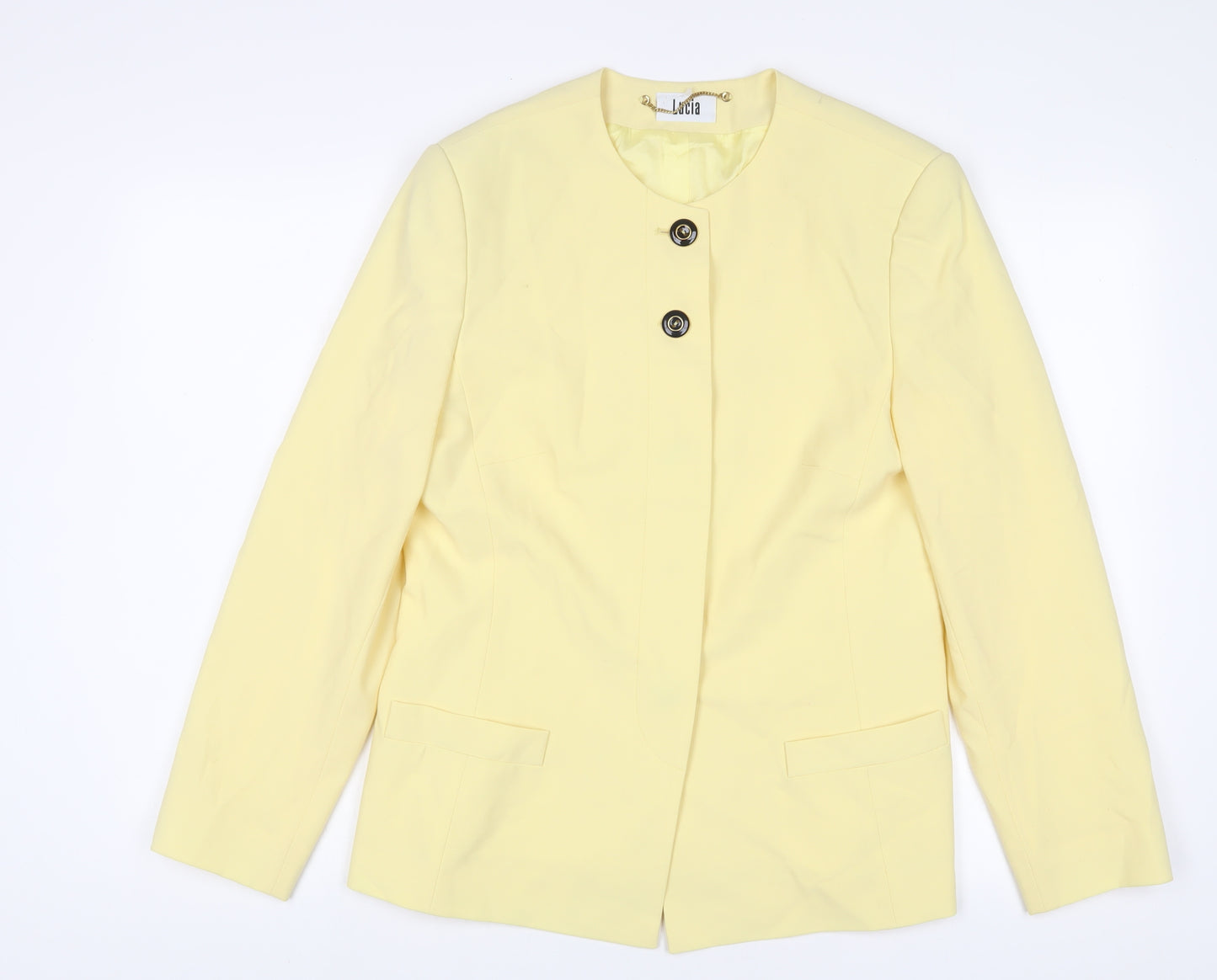 LUCIA Womens Yellow Jacket Blazer Size 10 Button