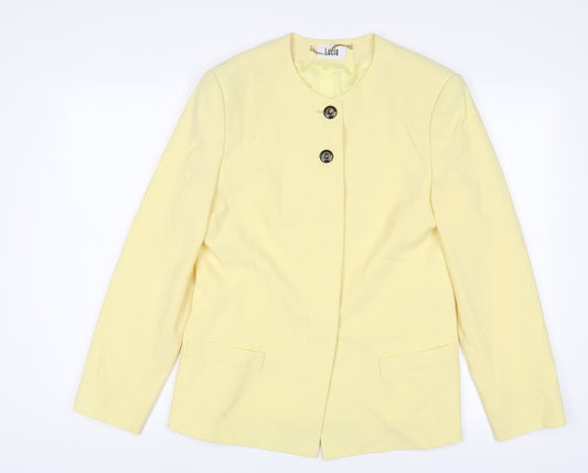 LUCIA Womens Yellow Jacket Blazer Size 10 Button