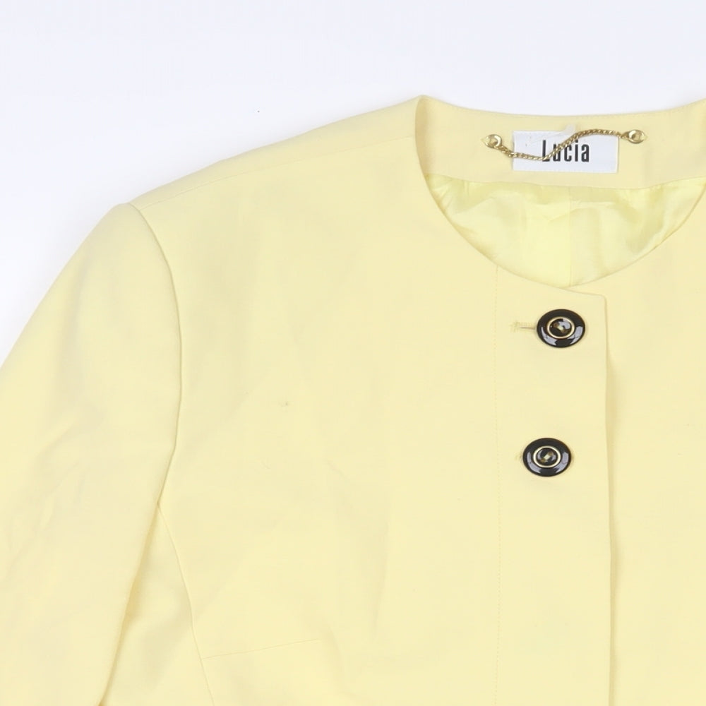 LUCIA Womens Yellow Jacket Blazer Size 10 Button