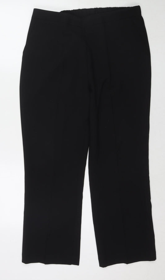 Bonmarché Womens Black Polyester Trousers Size 14 L26 in Regular