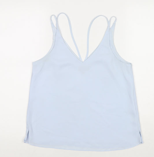 Topshop Womens Blue Polyester Camisole Tank Size 8 V-Neck