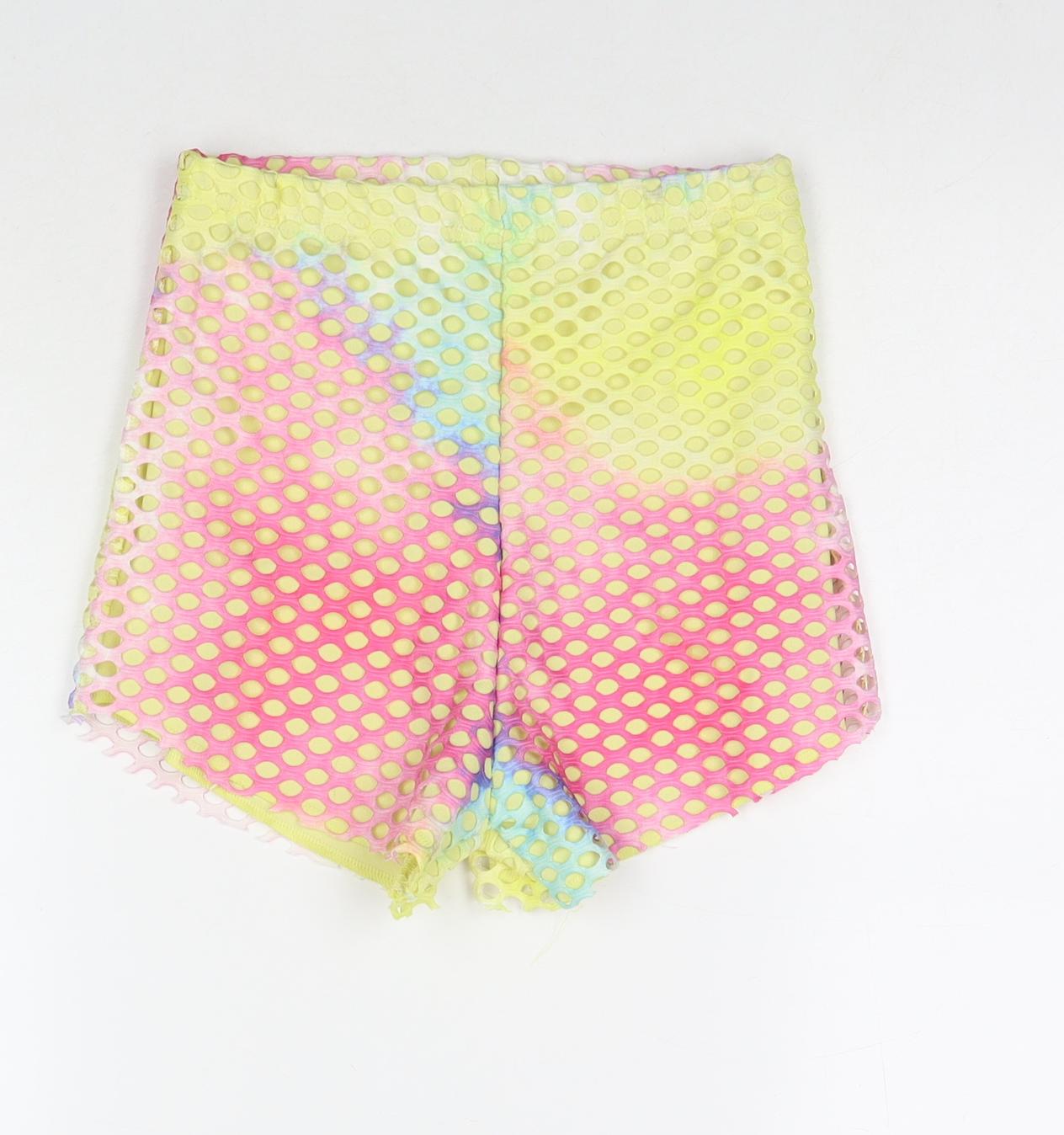 Stylewise Womens Multicoloured Colourblock Polyester Hot Pants Shorts Size S L3 in Regular Pull On - Size S/M