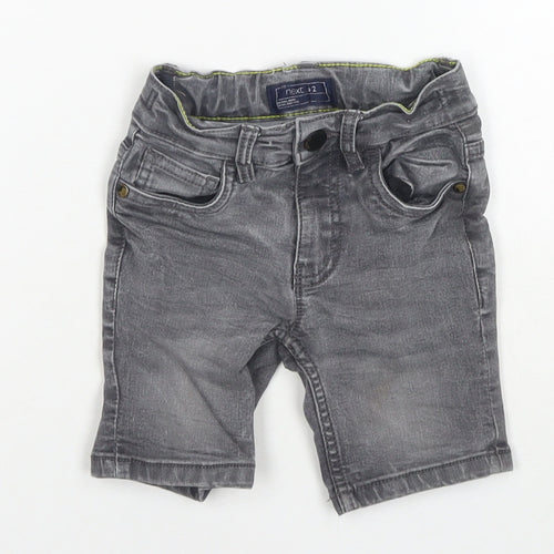 NEXT Boys Grey Cotton Bermuda Shorts Size 3 Years Regular Buckle