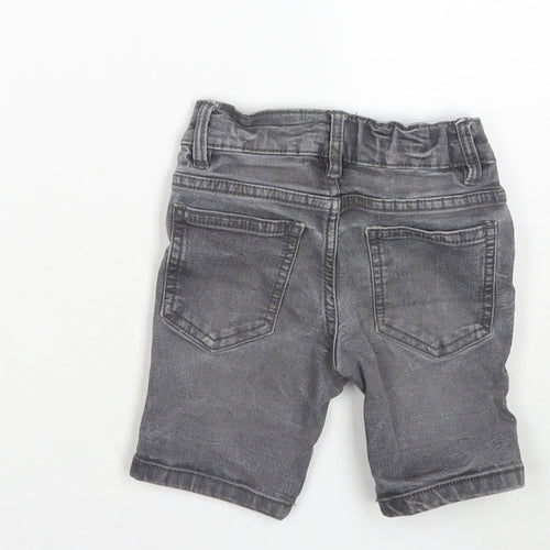 NEXT Boys Grey Cotton Bermuda Shorts Size 3 Years Regular Buckle