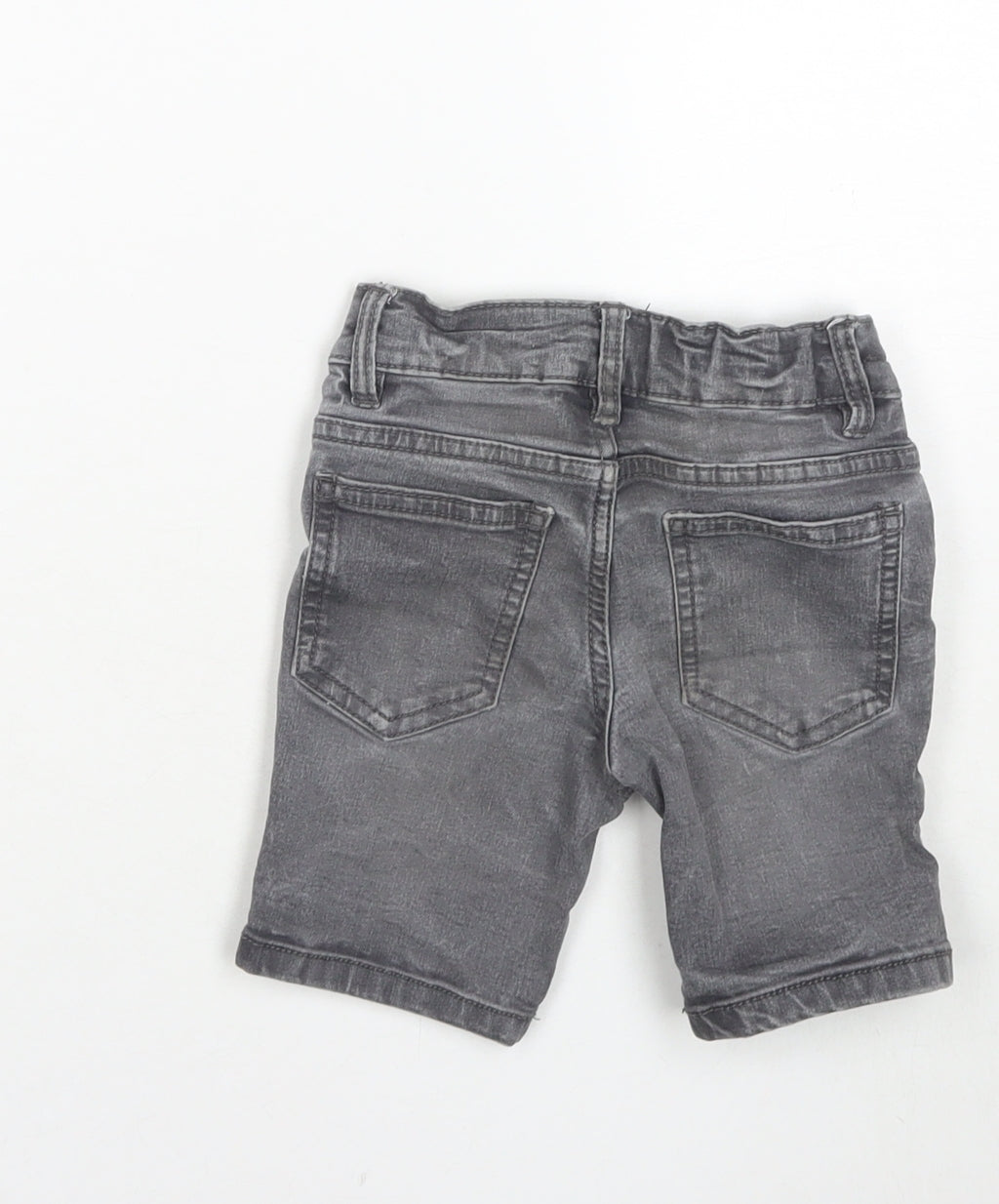 NEXT Boys Grey Cotton Bermuda Shorts Size 3 Years Regular Buckle