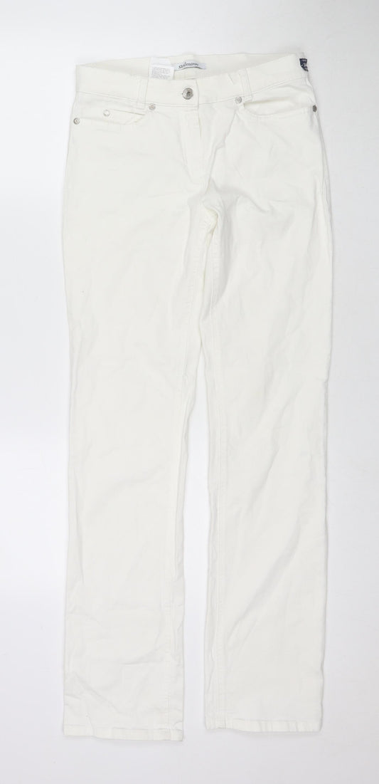 Steilmann Womens White Cotton Skinny Jeans Size 8 L31 in Regular Zip