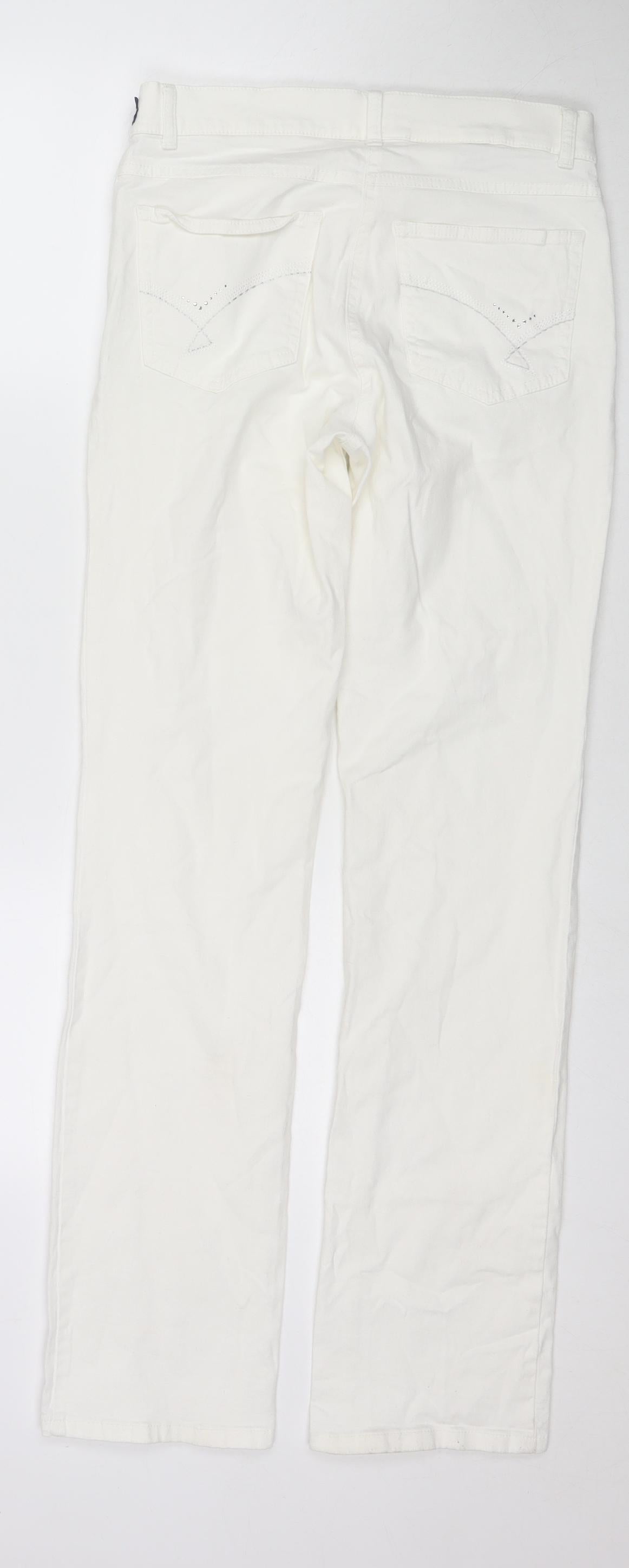 Steilmann Womens White Cotton Skinny Jeans Size 8 L31 in Regular Zip