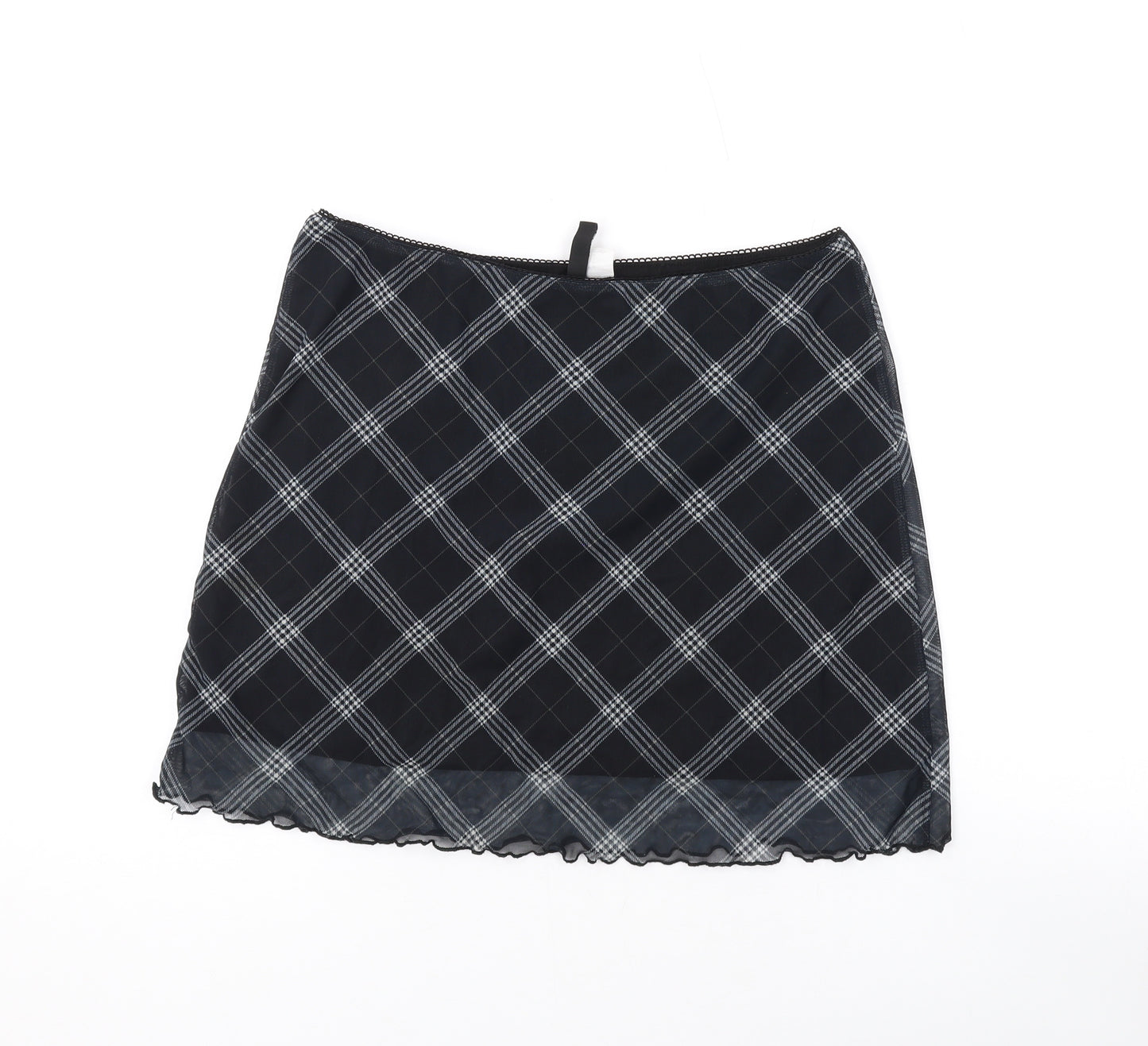 Divided by H&M Womens Black Plaid Polyester Mini Skirt Size M