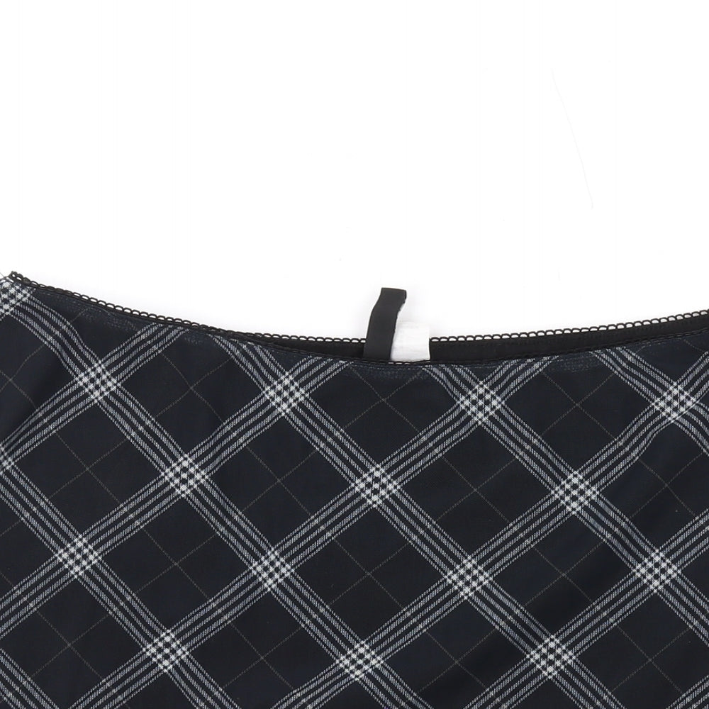 Divided by H&M Womens Black Plaid Polyester Mini Skirt Size M