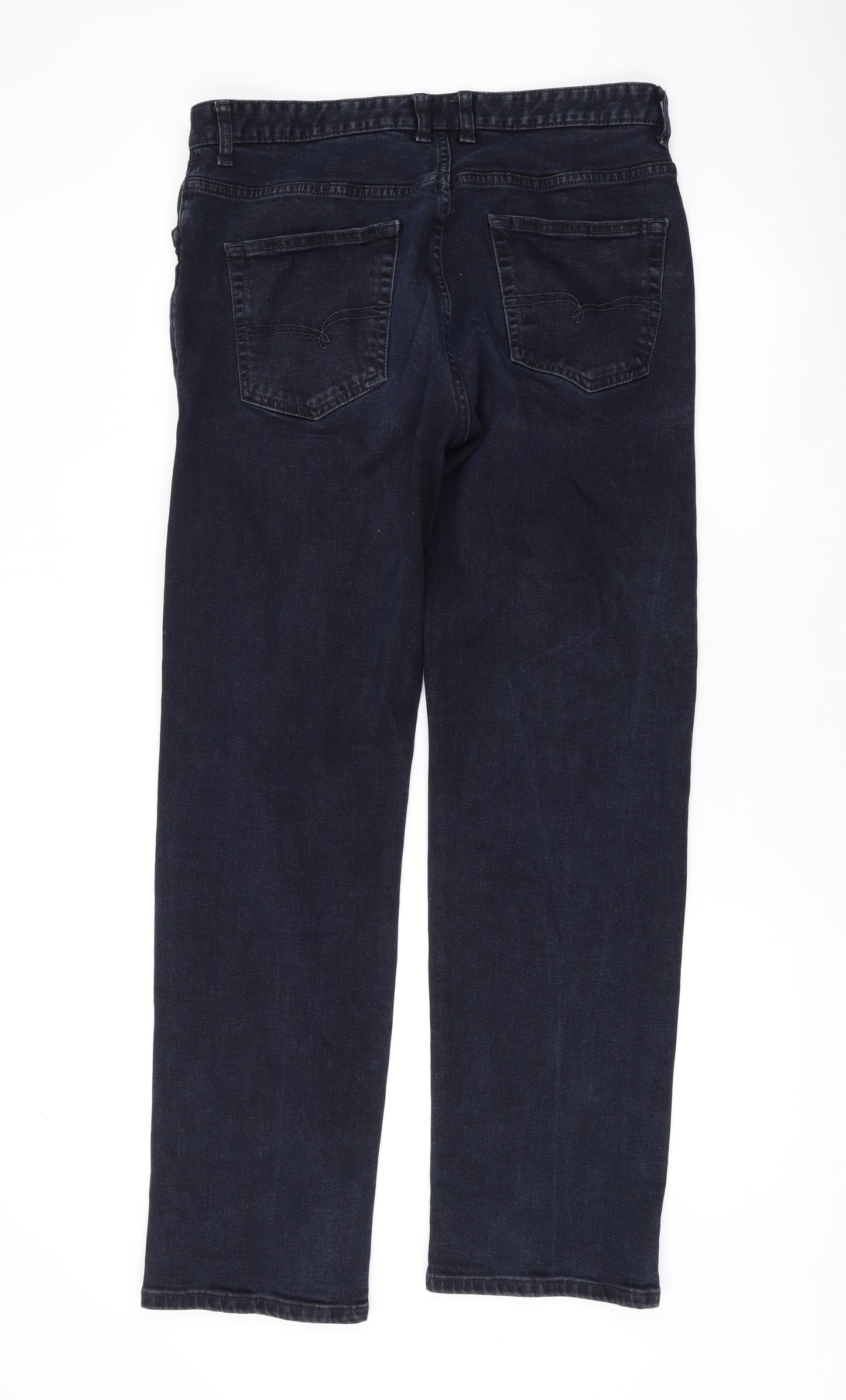 NEXT Mens Blue Cotton Straight Jeans Size 32 in L30 in Regular Zip