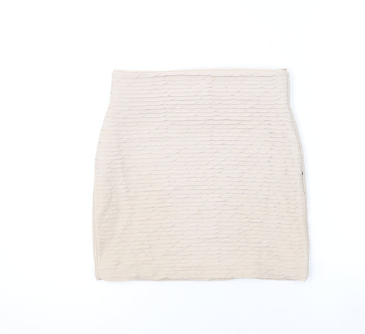 Miss Selfridge Womens Beige Polyester Bandage Skirt Size 8