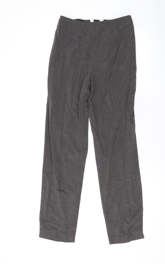 Wallis Womens Grey Polyester Trousers Size 8 L26 in Regular Zip