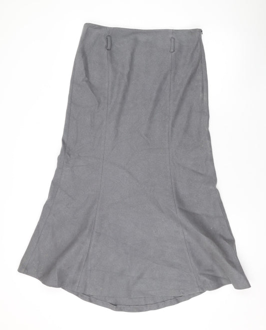 NEXT Womens Grey Polyester Swing Skirt Size 10 Zip