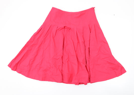 H&M Womens Pink Cotton Swing Skirt Size 10 Zip