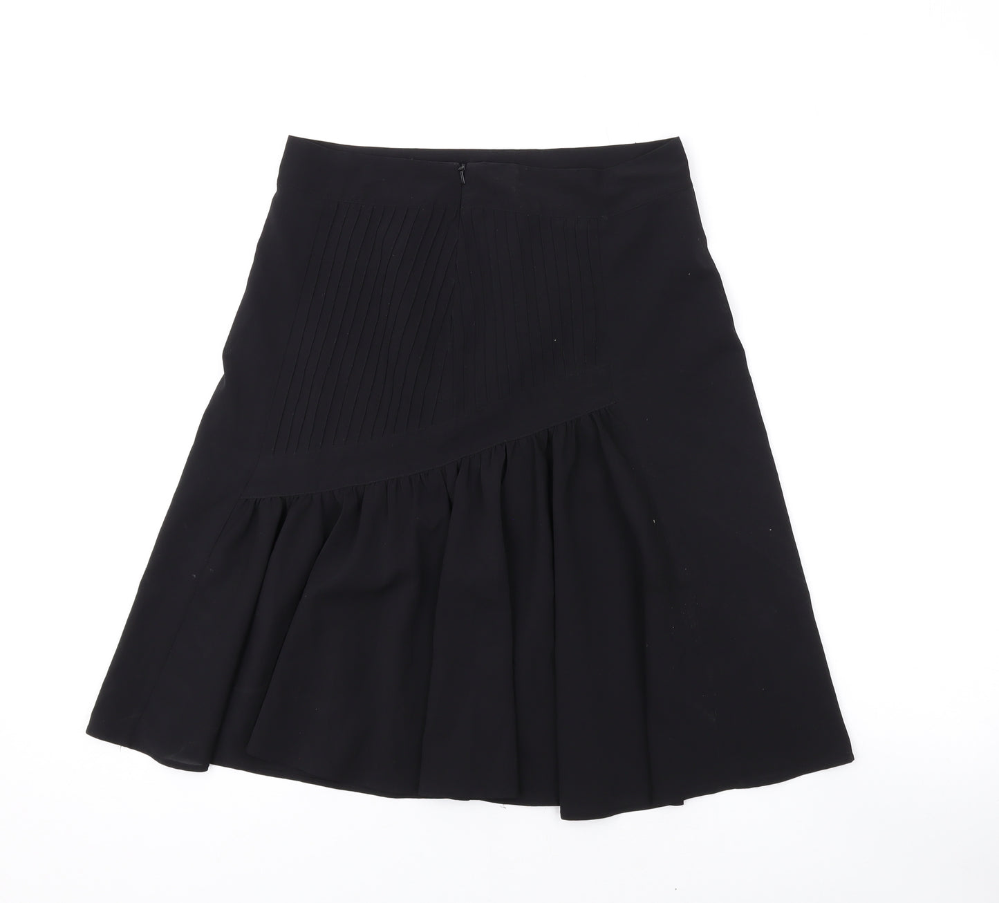 H&M Womens Black Polyester Skater Skirt Size 6 Zip