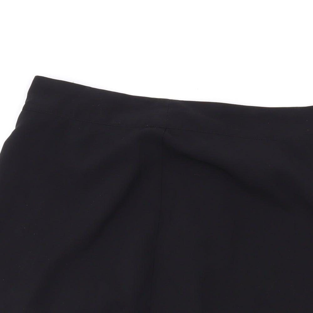 H&M Womens Black Polyester Skater Skirt Size 6 Zip