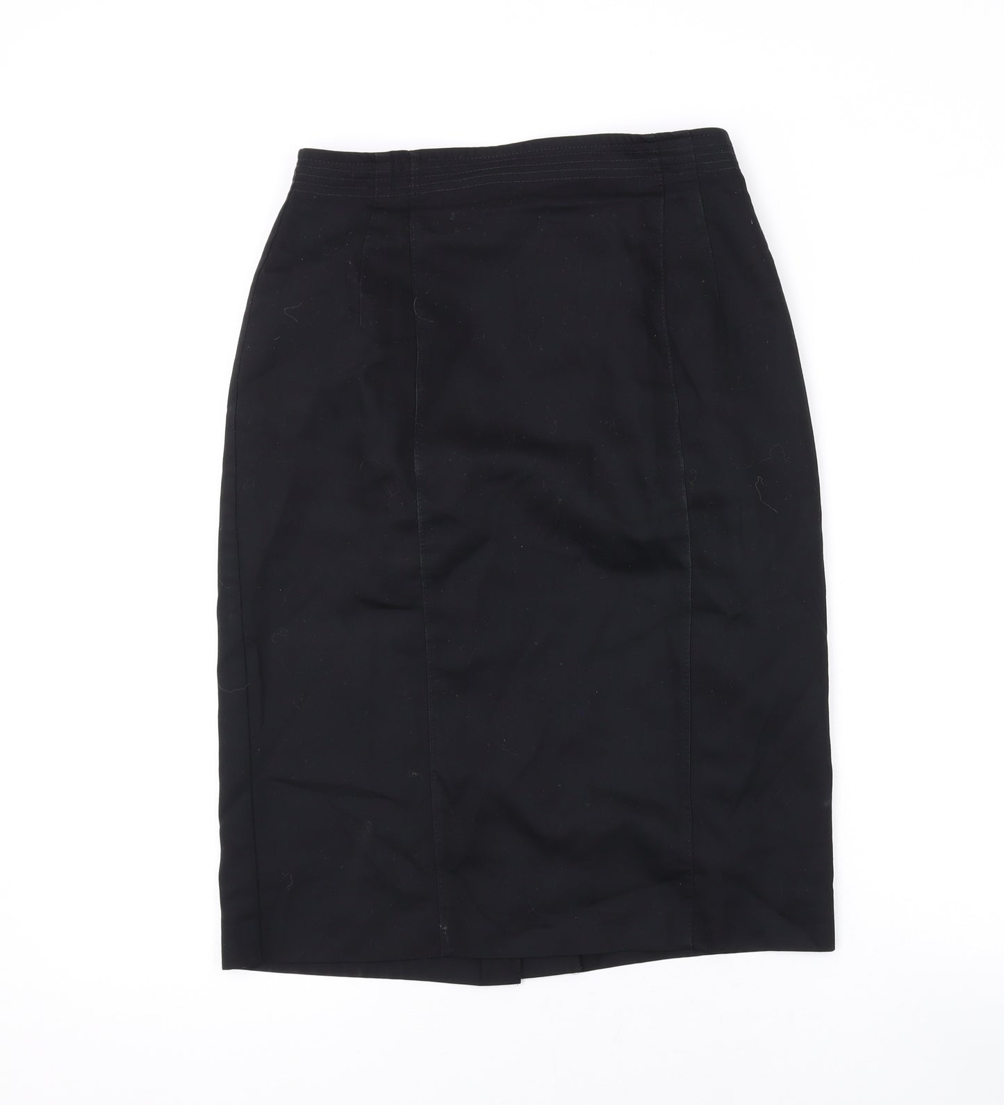 Marks and Spencer Womens Black Polyester Straight & Pencil Skirt Size 12 Zip